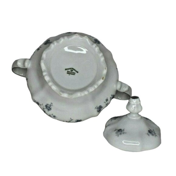 Johann Haviland Blue Garland Decorative Sugar Bowl and Lid Bavaria Germany - Picture 6 of 6